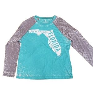 Artisan Women BlueGray Florida "Take Me To The Gulf" Graphic LongSleeve Shirt 2X